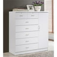 thumbnail image 2 of Hodedah 7-Drawer Chest with Locks on 2-Top Drawers Plus 1-Door 3-Shelves - White, 2 of 5