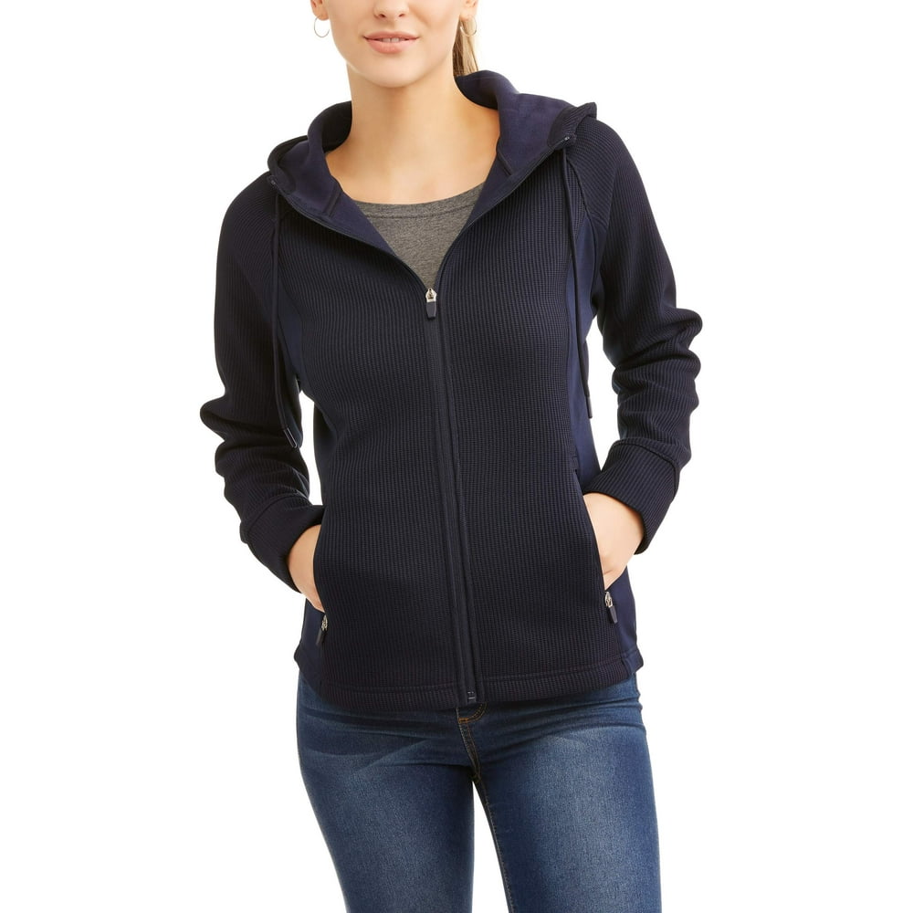 Swiss Tech Swiss Tech Women's Waffle Knit Tech Fleece Hooded Jacket