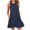 Navy, variant on Summer Dresses for Women Fashion Solid Color Crew Neck Mid-Length Dress Casual Slim Fit Sleeveless Sundresses