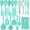 Green, variant on Silicone Kitchen Utensils Set, 16-Piece Silicone Cooking Utensils by Deedro, Heat Resistant Kitchen Tools Set with Holder, Nonstick Spatula Kitchen Gadgets for Cooking & Baking, Gray