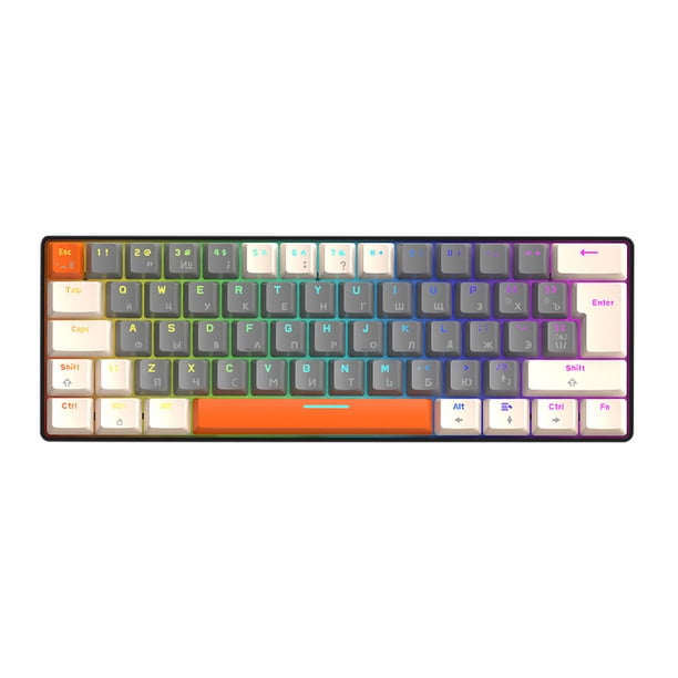 Juego de teclas de teclado mecánico T60 para Gamer teclado inalámbrico Likrtyny portátil con cable tipo C 24G 62 teclas para ordenador portátil y PC Hotswap