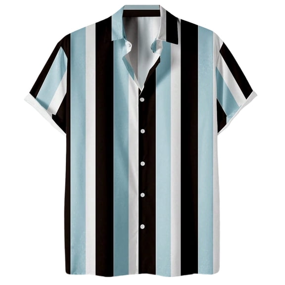 Men's 3D Digital Printing Shirt Casual Stripes Polyester & Spandex Comfortable Skin Friendly Multiple Sizes