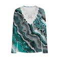thumbnail image 4 of PuLe Women's Top Womens Summer Fall Floral Printed 3/4 Sleeve Tops Crochet Lace Trim Long/Short Sleeve Tshirts Casual Overiszed Tees, 4 of 5