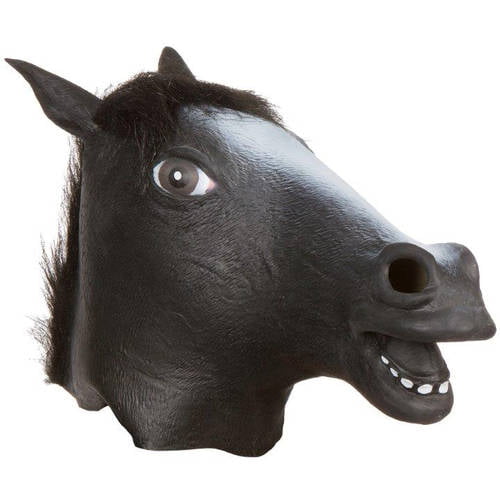OM White Latex Horse head Masks Halloween Party Gift Creepy Realistic Animal