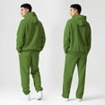 thumbnail image 5 of Mens Sweatsuit 2 Piece Casual Solid Hoodie & Sweatpants Set Oversized Minimalist Unisex Streetwear Tracksuit ,Winter Warm Hoodie Athletic Outfits, 5 of 6
