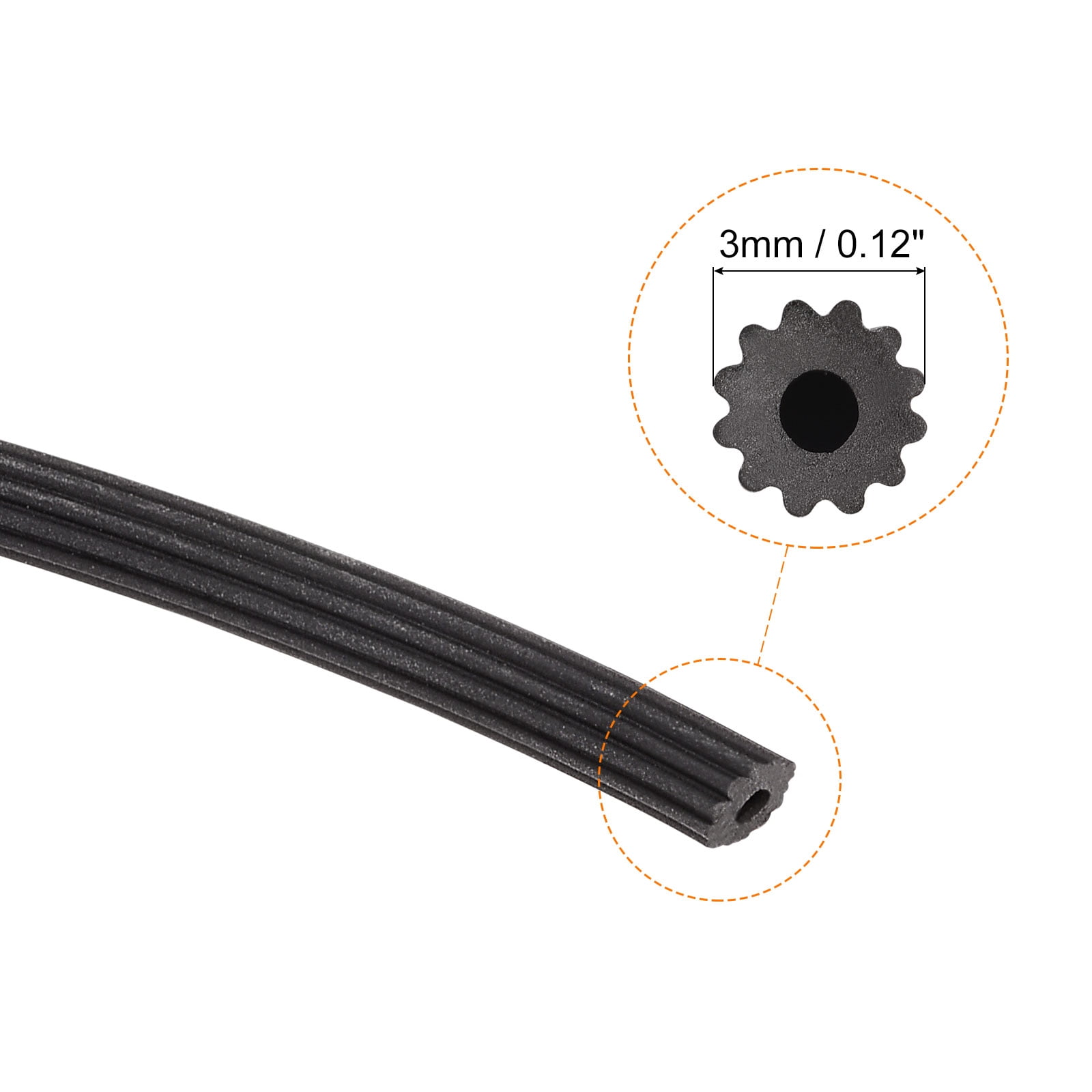 Unique Bargains Polyvinyl Chloride Screen Spline Hollow Core 12M/39.37Ft L 3mm OD