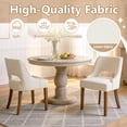 thumbnail image 4 of ClinQ Dining Chair,Morden Wood Leg Upholstered Kitchen Chair Set of 4, Beige-Walnut Leg, 4 of 7