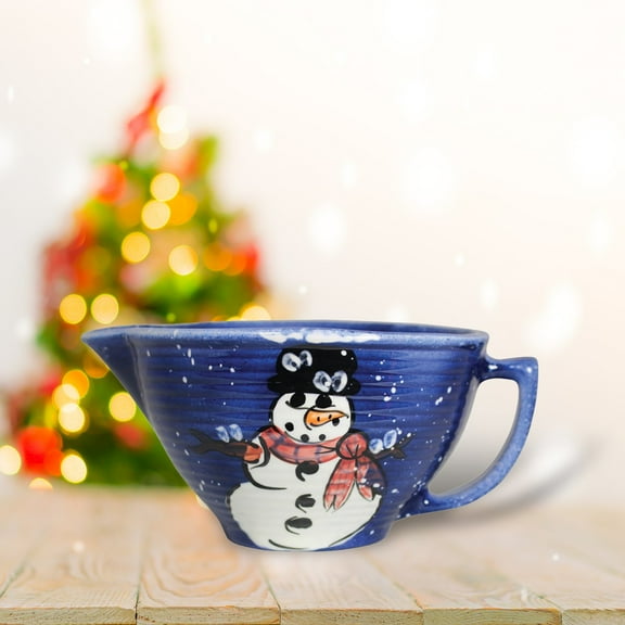 Blue Ceramic Mixing Bowl Debra Kelly Snowman Collection Renovators Supply