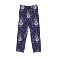 thumbnail image 6 of Uemuo Lavender Flowers Pattern Men's Wide Leg Palazzo Lounge Pants with Pockets Light Weight Loose Comfy Casual Pajama Pants-, 6 of 9