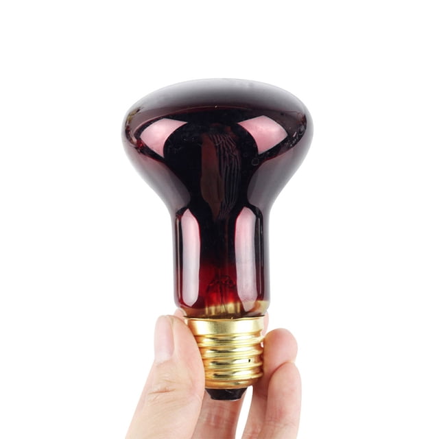 Bombilla calefactora de vidrio de 60 W, lámpara de calor infrarroja roja para el cuidado de reptiles y anfibios