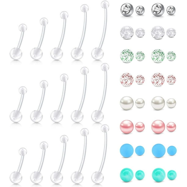14G Plastic Pregnancy Belly Button Rings Long Bar Navel Rings for