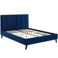 thumbnail image 3 of Modway McKenzie Queen Biscuit Tufted Performance Velvet Platform Bed in Navy, 3 of 4
