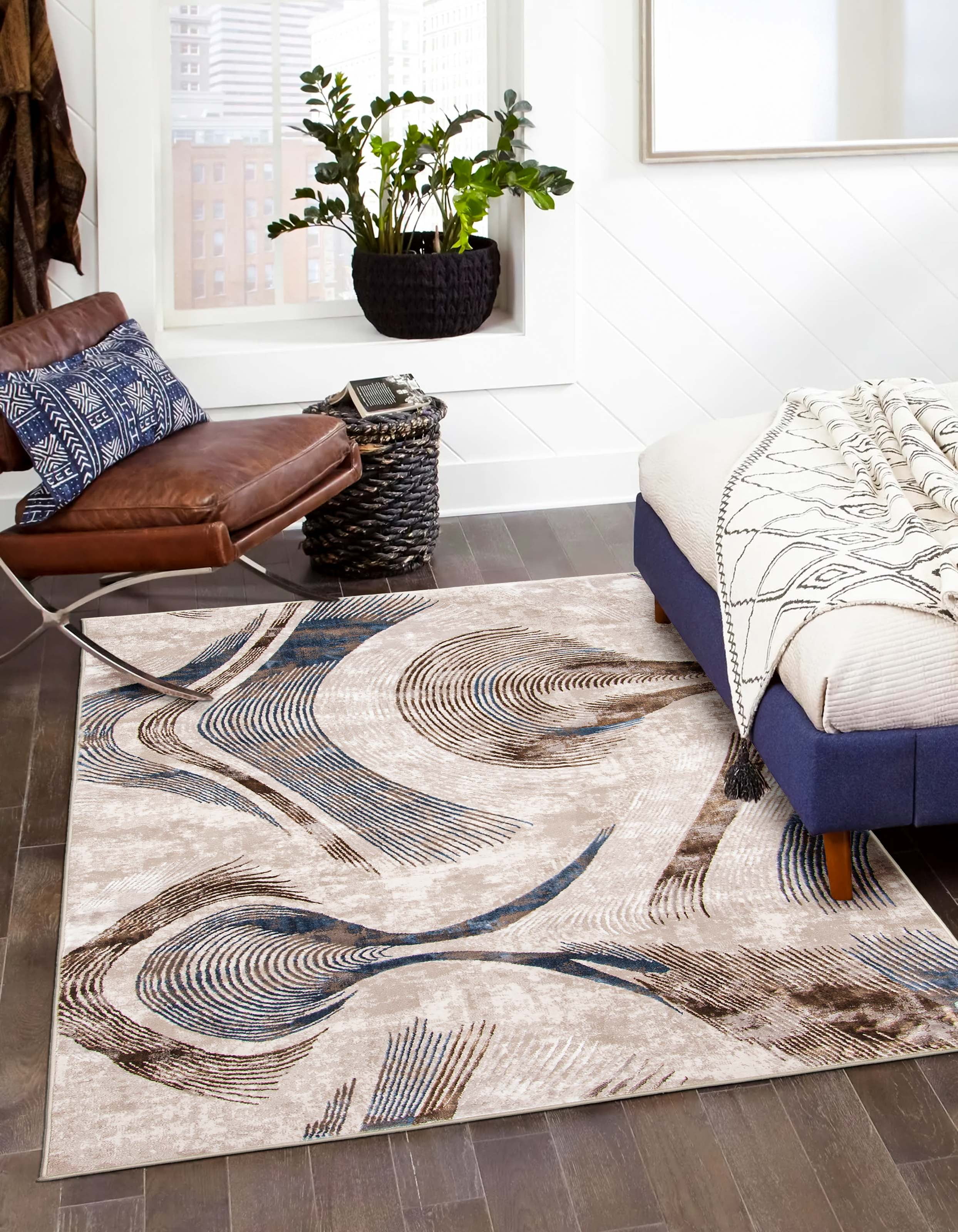ECARPET Amara Contemporary/Modern Area Rug for Living Room, Bedroom, Dining Room, Entrance, Hallway and More.