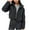 Black, variant on Women Fashion Puffer Jacket Cropped Winter Coat Quilted Lightweight Jacket Long Sleeve Thicken Warm Short Down Jacket