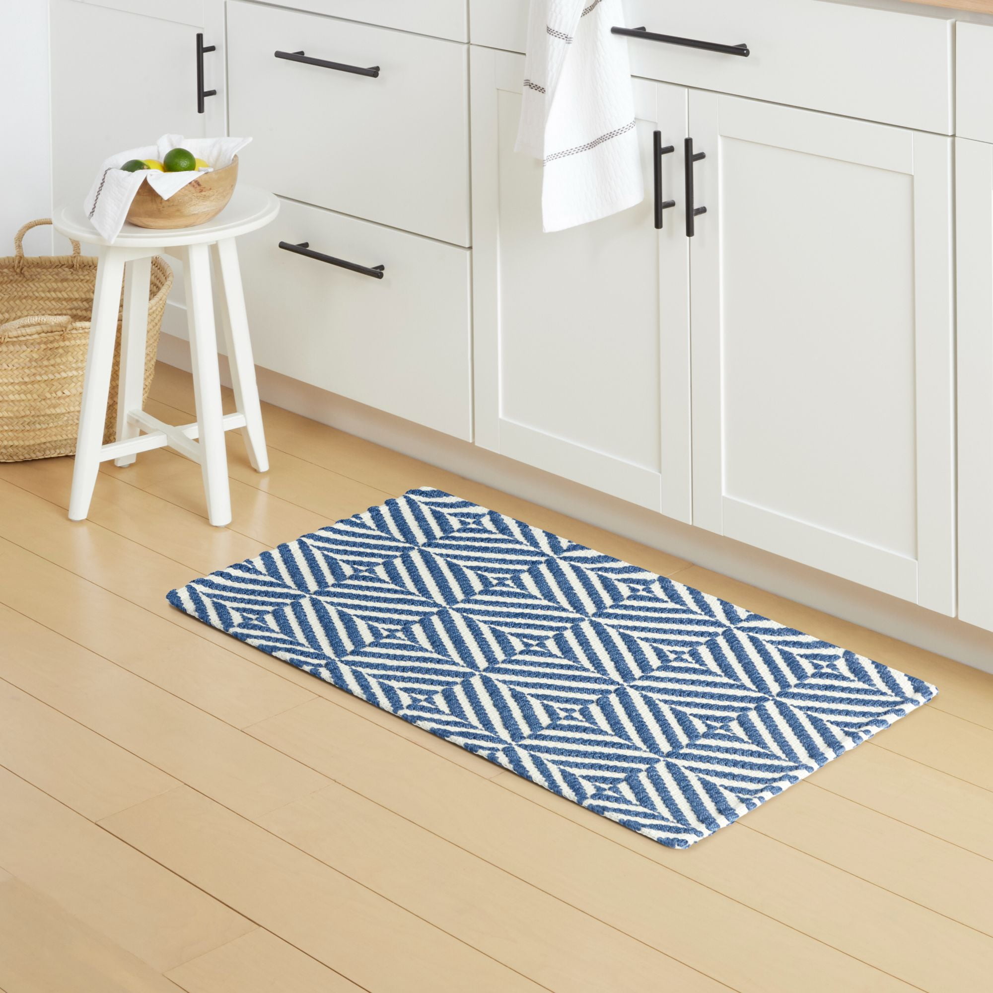(2 pack) Mainstays Montana Woven Fabric Mat, 18"x27", Navy, Available in Multiple Colors