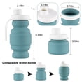 thumbnail image 2 of 1 bouteilles d'eau pliables, bouteille de café portable pliable en silicone vert réutilisable, 10,8 oz, sans BPA, étanche, légère, pour les enfants, l'école, le travail, la voiture, les voyages, la ra, 2 of 5