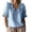 Light Blue, variant on Yuhangmm Womens T Shirts, Fashion Casual Ruffled Collar Blouse Shirt Top Tunic Tee Lightweight Comfortable Casual Women Summer White XXL