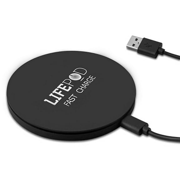 LifePod QI Certified Fast Charge Wireless Charger Compatible with All QI Enabled Smart Devices Black