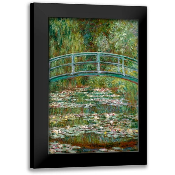 Monet, Claude 11x14 Black Modern Framed Museum Art Print Titled - Bridge over a Pond of Water Lilies
