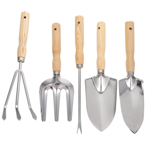 Shisuyan Garden Tools Set Stainless Steel Willow Wood 5Pcs 11.2x2.5in