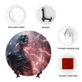 thumbnail image 4 of Zufioo Electric Skeleton Surrealism Print Bone China Decorative Plate, Ceramic Dinner Plate with Stand Ceramic Decoration Homewares-10in, 4 of 6