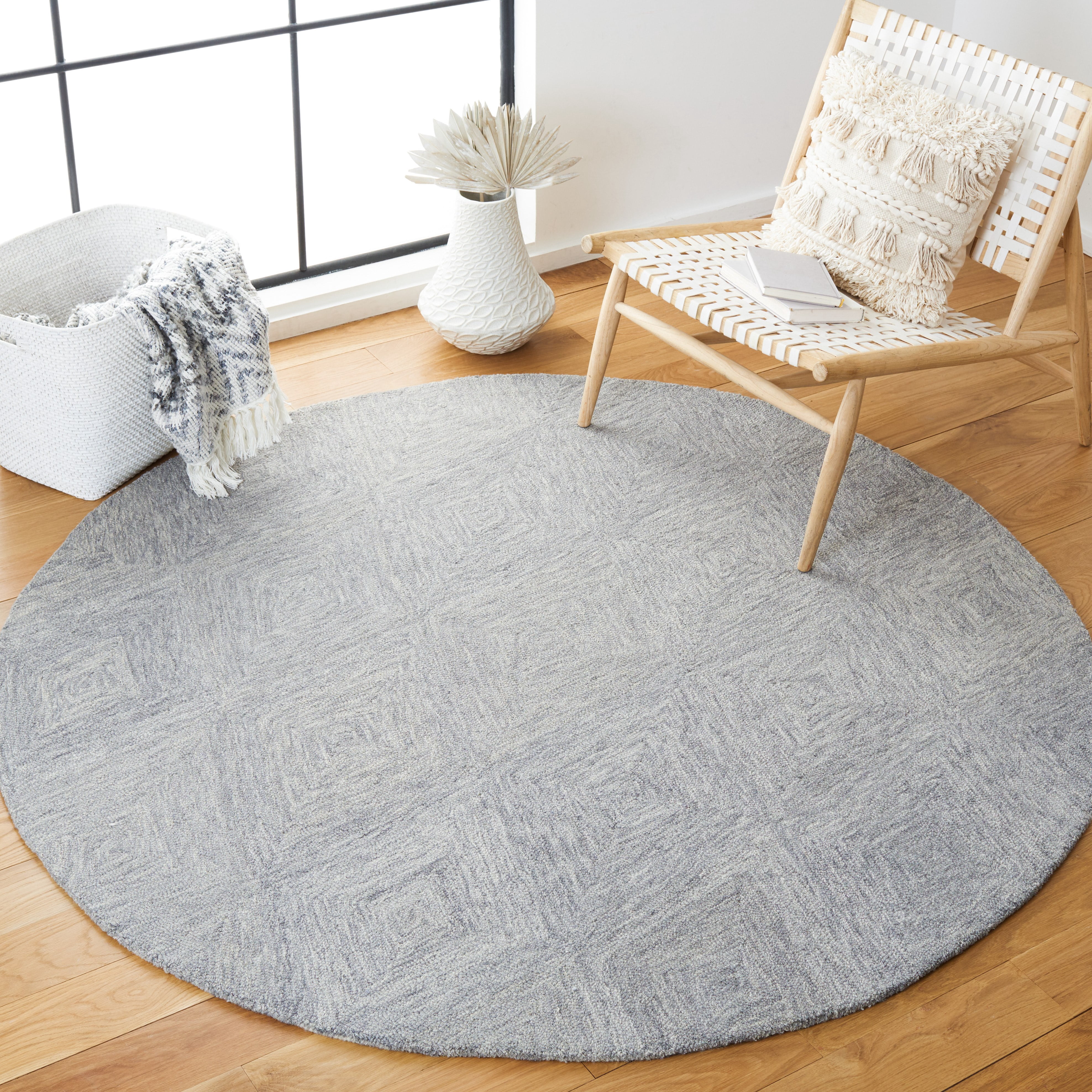 SAFAVIEH Metro Avalon Diamond Area Rug, Grey, 6' x 6' Round