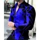 thumbnail image 1 of Tops para hombre Camisa social de lujo para hombre Camisa con solapa abotonada Camisa informal con estampado a cuadros de manga larga para hombre Cárdigan para club de graduación, 1 of 6