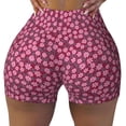 thumbnail image 2 of Picia Flowers With Green Leaves Printed Workout Shorts for Women Seamless Scrunch Butt Lifting High Waisted Yoga Gym Booty Running Moisture-wicking Short Pants-XX-Large, 2 of 9