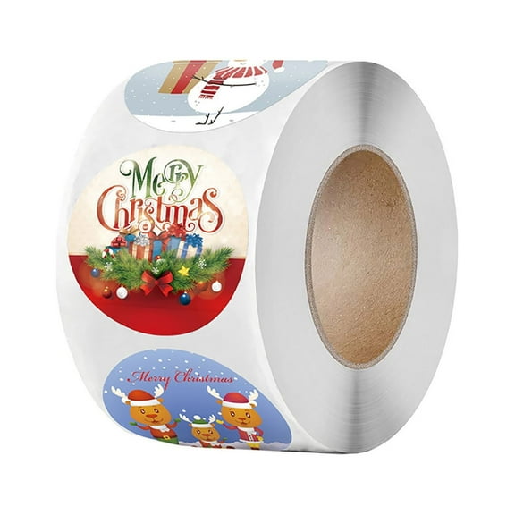 Xiwaer Christmas Stickers 1 Roll 500 Posts Happy Faces Xmas Kids Stickers Decals For Toys Gifts Crafts Decorations Multicolor