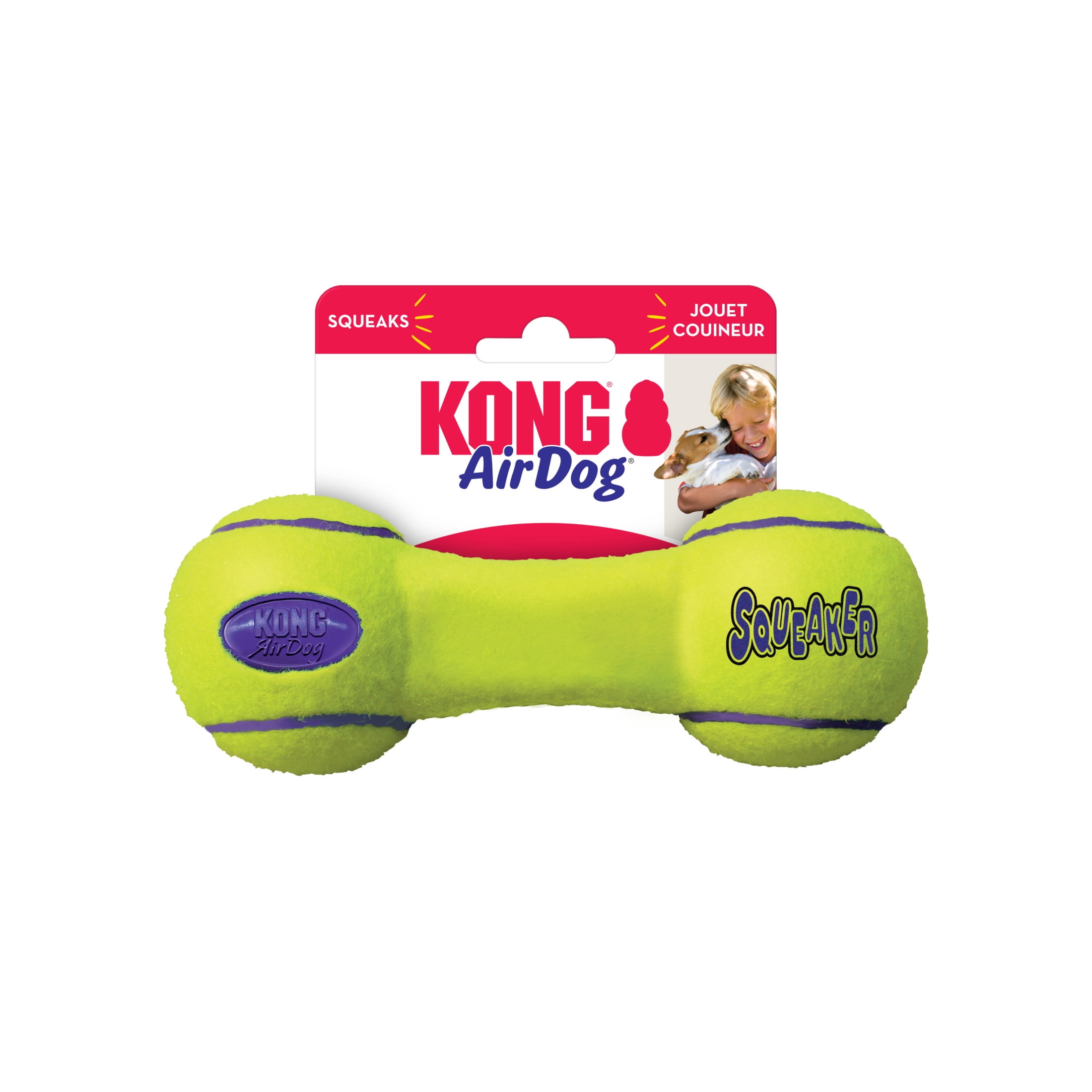 KONG® AirDog® Squeaker Dumbbell Dog Toy, Medium, for Dogs Between 15-35 lbs