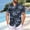 Navy, variant on Fnnxeal Mens Short Sleeve Hawaiian Shirt Tropical Palm Print Button Up for Vacation, Beach & Resort, Stretch Slim Fit, Navy Blue,Size XL