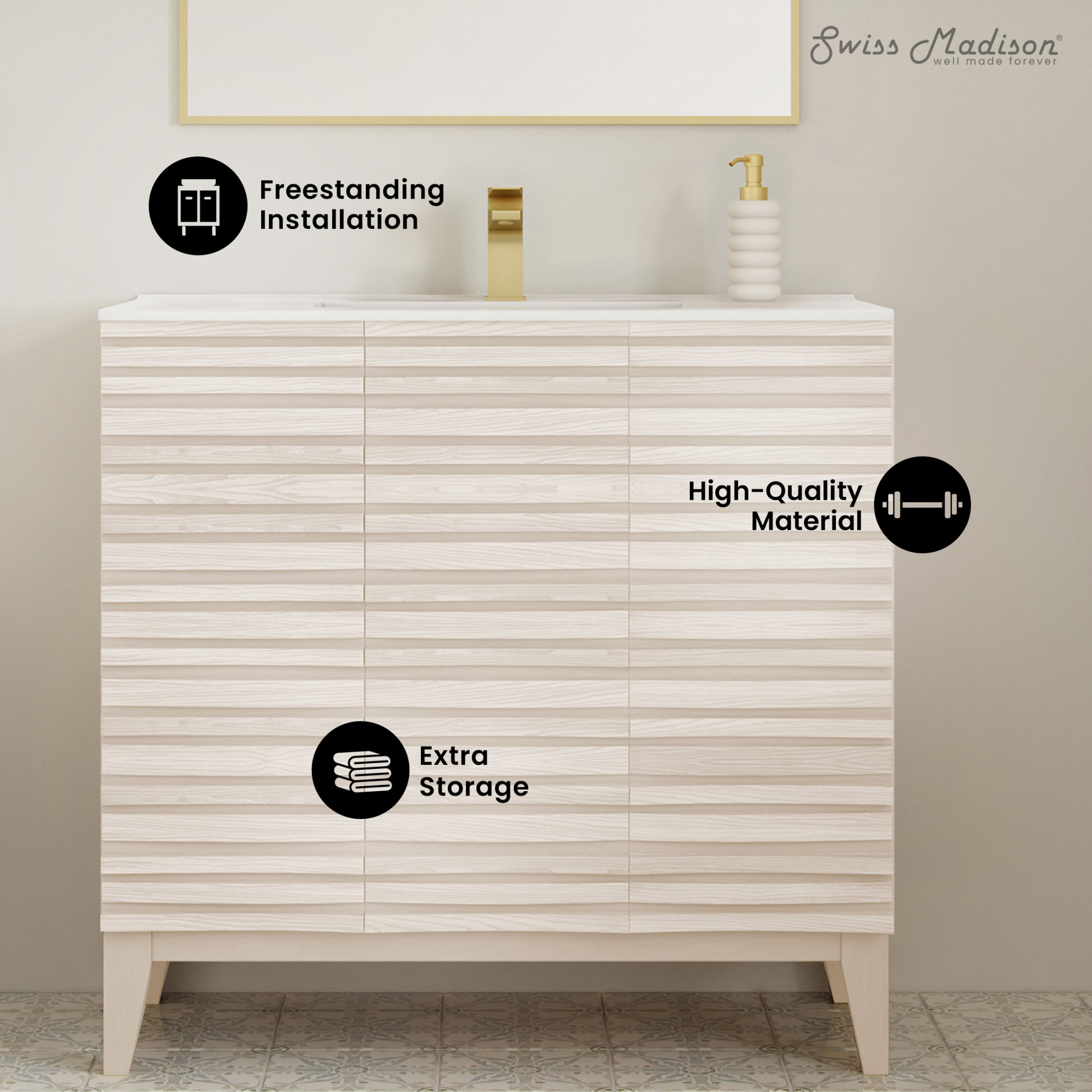 Cascade 36'' Bathroom Vanity in White