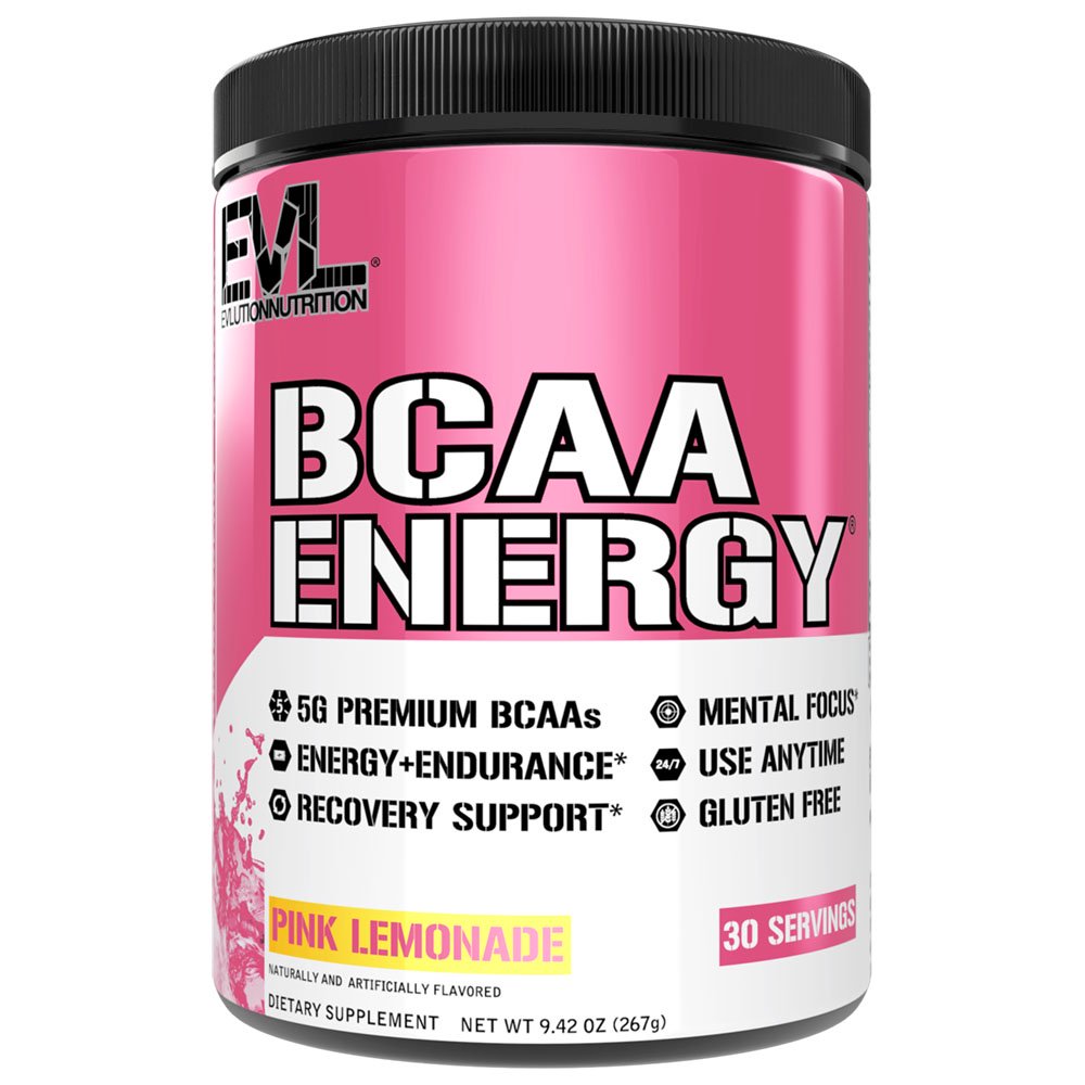Evlution Nutrition BCAA Energy Powder, Pink Lemonade, 30 Servings