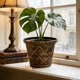 thumbnail image 6 of Plastic Flower Pots for Indoor and Outdoor Plants, Rustic Round Roman Rattan Designs Planter for Farmhouse Garden Home Modern Decoration, 6 of 6