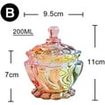 thumbnail image 2 of Embossed Clear Glass Apothecary Jar with Lid, Candy Jar Wedding Candy Buffet Jar Crystal Jewelry Box Food Jar 6 Oz - Wave, 2 of 5