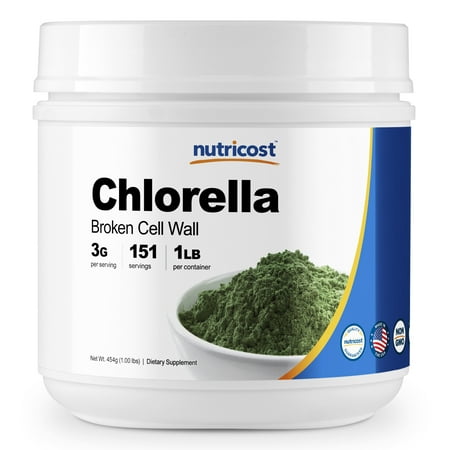 Nutricost Pure Chlorella Powder 16oz - 3000mg per Serving - Immune System Boost and Skin Care - High