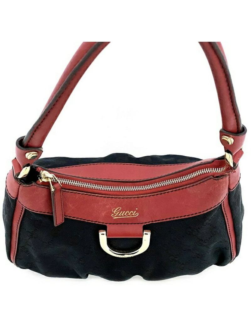 dråbe Optøjer Demontere Authenticated Used Gucci Handbag Black Red Gold GG Abbey 190525 Canvas  Leather GUCCI Bag - Walmart.com
