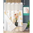 thumbnail image 2 of No Hook Shower Curtain with Snap in Liner, HOME SWEET Gradient Flower Vase Butterfly Hotel Shower Curtains for Bathroom, Washable Shower Curtain Liner Set with Mesh Top Window, 48"x72", 2 of 6