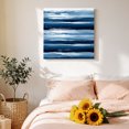 thumbnail image 4 of Canvas Wall Art, Navy Blue Ombre Framed Canvas Prints for Bathroom Kitchen, Modern Oil Painting Waves Abstract Gallery Wrapped Wall Decor for Home Office, Gifts, 10"x10" Ship Next Day, 4 of 9