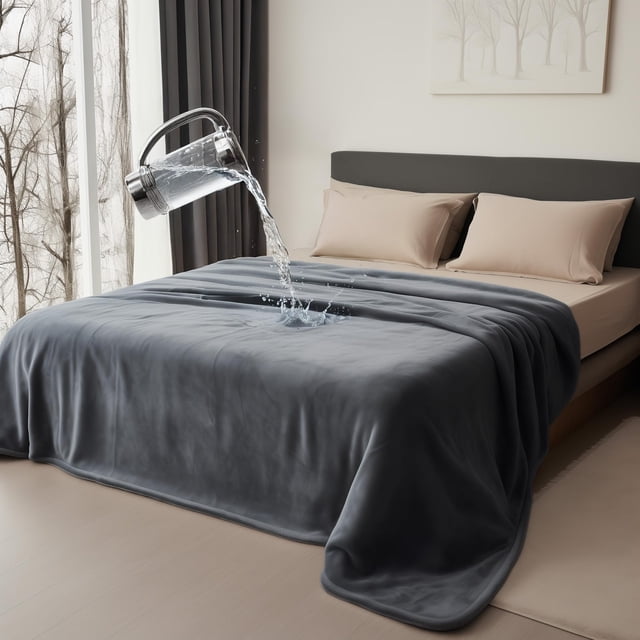 Manta impermeable Bedding Aid King Size Moon Grey y Starlit Grey
