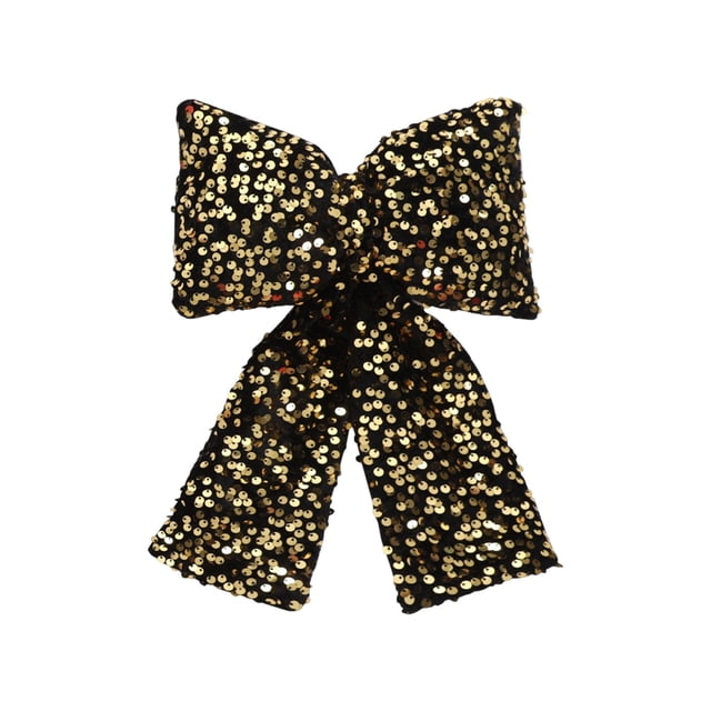 Leodye 1PCS Christmas Bow Decorations Sequined Bow Pendants Window Decorations Christmas Tree Decorations-11.81x7.87in