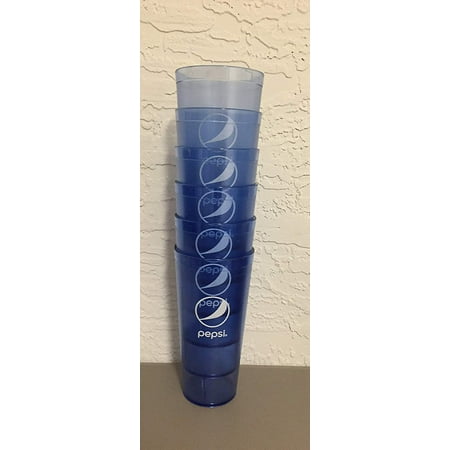 

New (6) Pepsi Cola Restaurant Ice Blue Globe Plastic Tumblers Cups 24 oz Carlisle