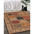 thumbnail image 3 of Ahgly Company Machine Washable Indoor Round Abstract Saffron Red Area Rugs, 5' Round, 3 of 7
