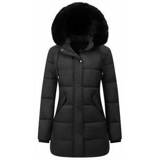 ジャケット・アウター super long coat BLACK Womens Gothic Overcoat Fur Hooded Jacket Outwear Lang Coat Sim Fit