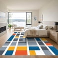 thumbnail image 3 of ODIKA 6'x9' Machine Washable Non-Slip Area Rug, Geometric Gray High Traffic Rug with Pad, Gray, 1026394, 3 of 8