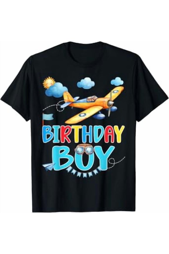 Birthday Boy Flight Crew Squad Airplane Family T-Shirt