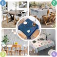 thumbnail image 4 of 52x52in(132x132cm) Square Tablecloth, Waterproof Polyester Table Cover, Wrinkle Resistant & Washable Fabric for Dining, Kitchen, Picnic, Denim Jean Print, 4 of 6