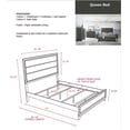 thumbnail image 4 of Asheville 3 Piece Bedroom Set, Queen, Gray Wood, Modern (Panel Bed, Dresser & Mirror), 4 of 6