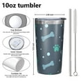 thumbnail image 4 of Paw Prints and Bones 10oz Tumblers Stainless Steel Tumbler with Lid and Straw,Vacuum Insulated Double Wall Travel Tumbler Cups with Cleaning Brush for Coffee, Tea, 4 of 4