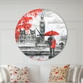 thumbnail image 2 of Designart 'Couples Marche dans Londres'horloge Murale Moderne, 2 of 6